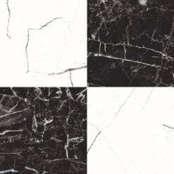 Darwin Black White Marble Pre-Cut 45x45 Mat 8,5mm